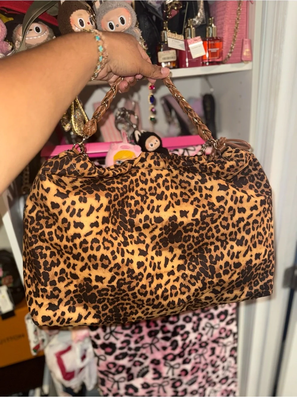 True Religion Leopard Print Tote Bag